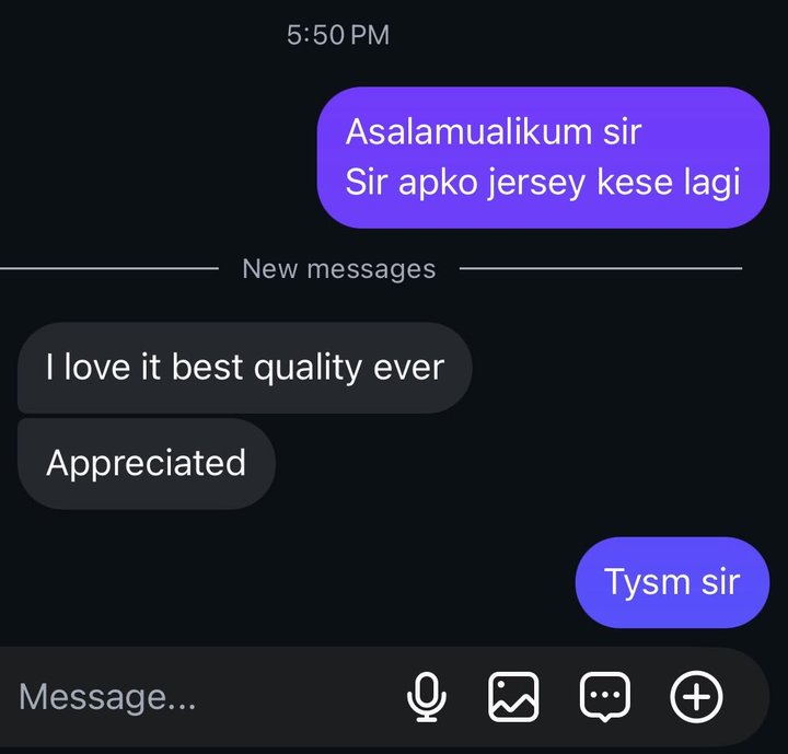 Customer message: I love it, best quality ever. Appreciated